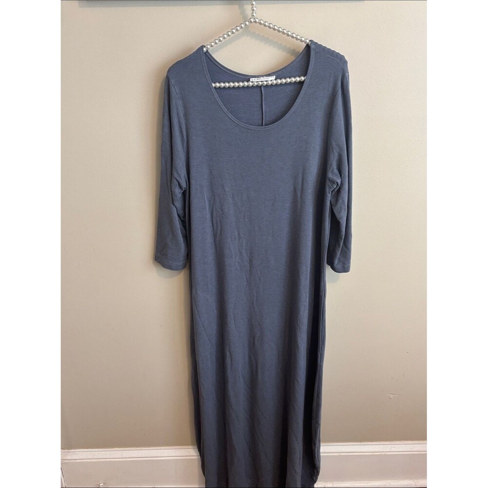 bryn walker slate-blue maxi dress size large